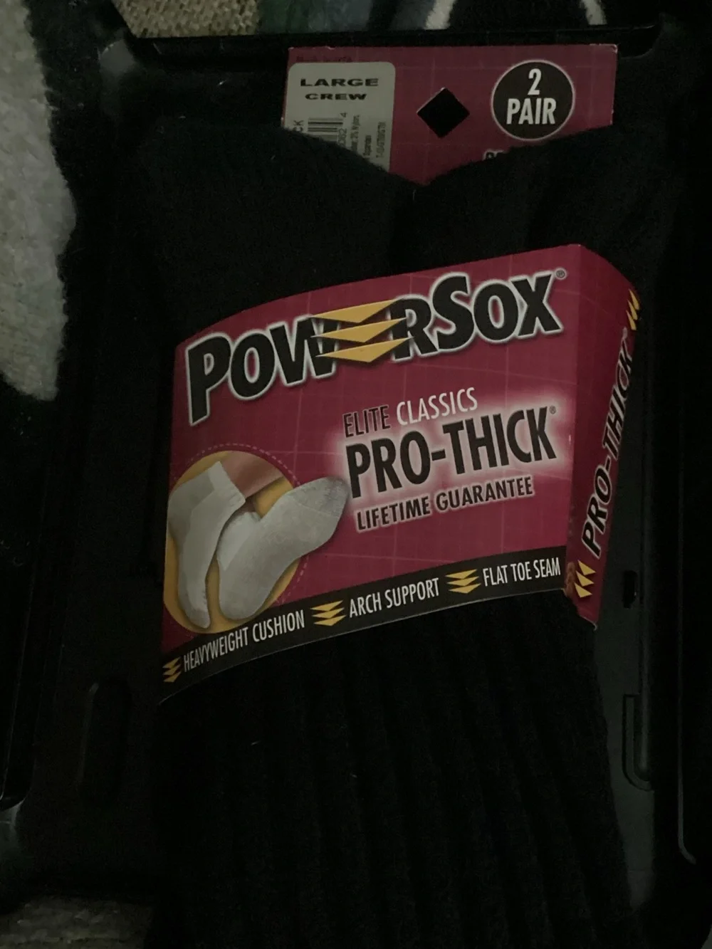 PowerSox Black Crew Sweater Socks - Pro-Thick Cushion